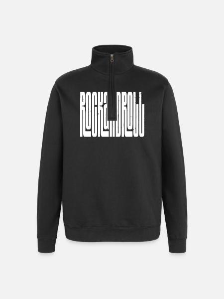 rock and roll bold logo design - Quarter-Zip Sweatshirt - black