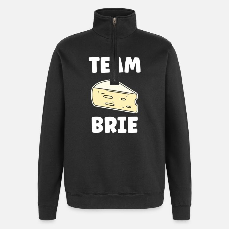Humor Brie-Käse - Quarter-Zip-Sweatshirt - Schwarz