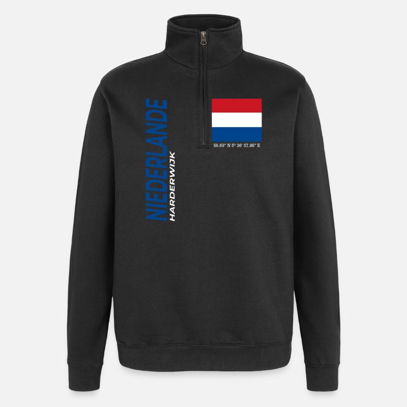 Harderwijk - Quarter-Zip-Sweatshirt - Schwarz