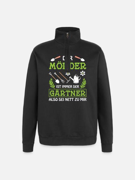 Garten Gärtner Gärtnern Gartenarbeit Gartenarbeit - Quarter-Zip-Sweatshirt - Schwarz
