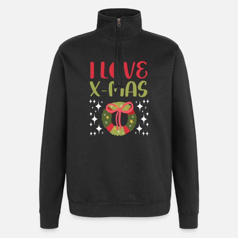 J’adore Noël Noël - Sweat à zip 1/4 - noir