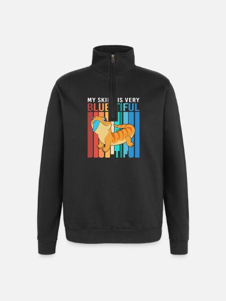 Blue Tongue Lizard - Quarter-Zip Sweatshirt - black