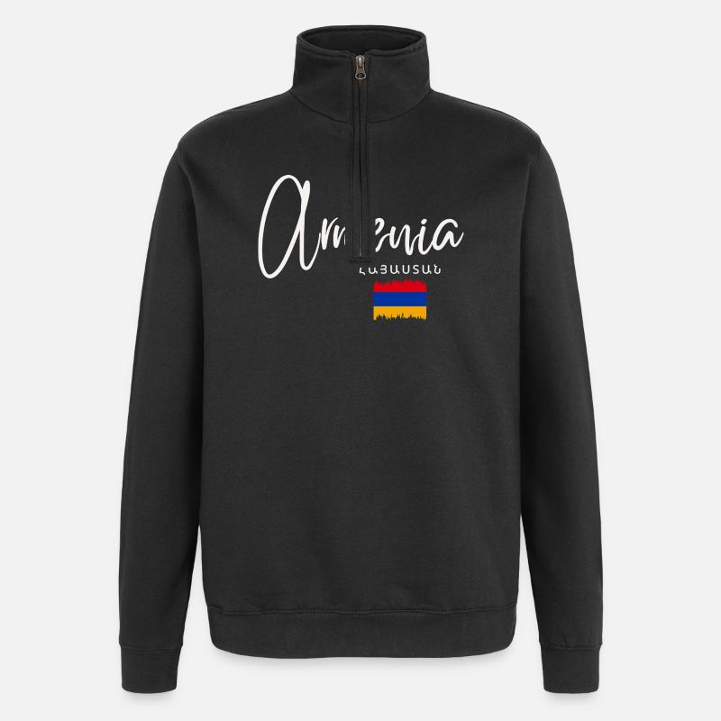 Made in Armenia, fierté arménienne - Sweat à zip 1/4 - noir