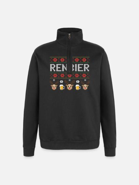 Reindeer Beer Festival Design - Quarter-Zip Sweatshirt - black