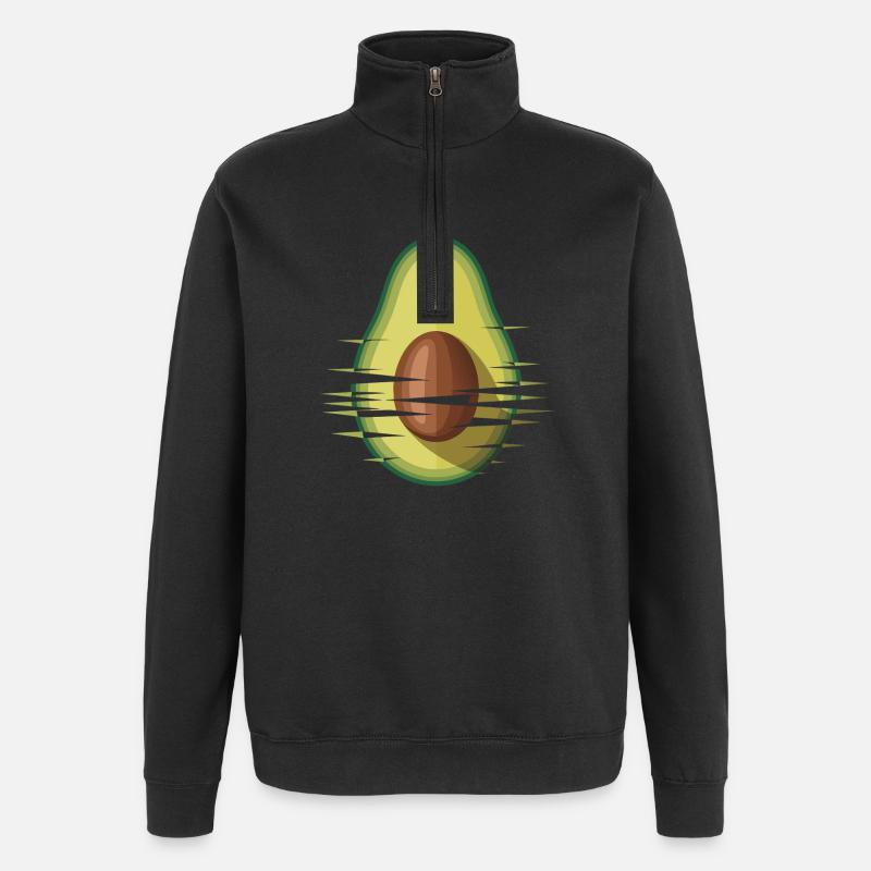 Graphique Avocado Glitch - Sweat à zip 1/4 - noir