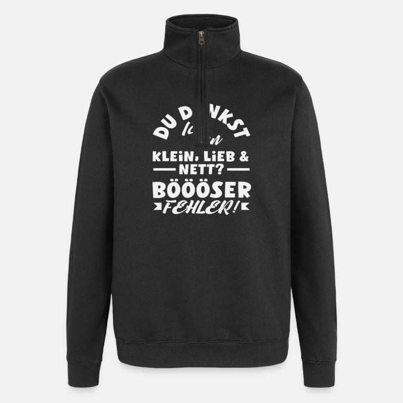 Böser Fehler - Quarter-Zip-Sweatshirt - Schwarz