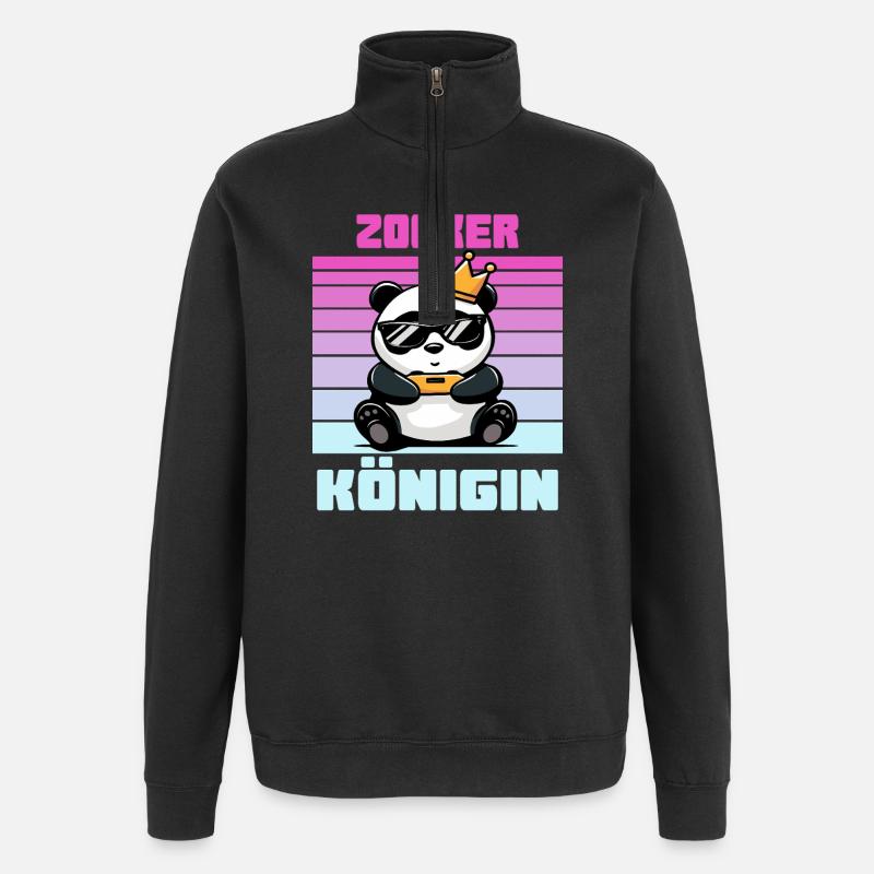 Gamer Queen gamen - Sweat à zip 1/4 - noir
