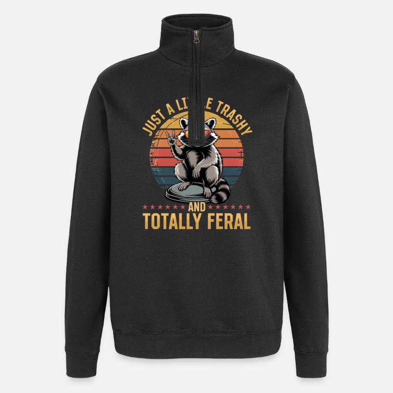 Drôle de raton laveur - Sweat à zip 1/4 - noir