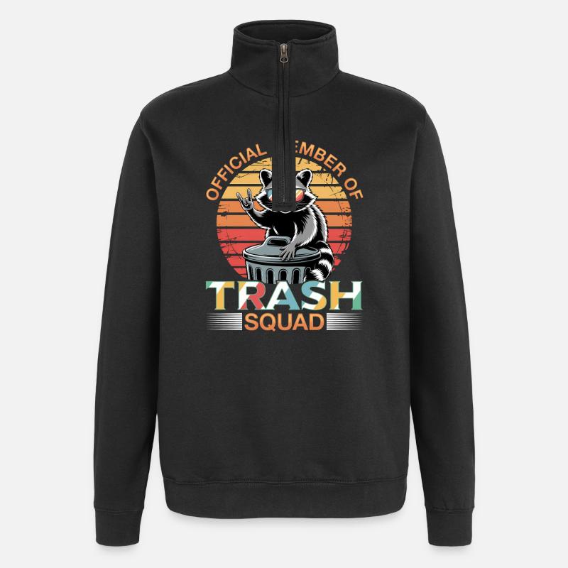 Drôle de raton laveur - Sweat à zip 1/4 - noir
