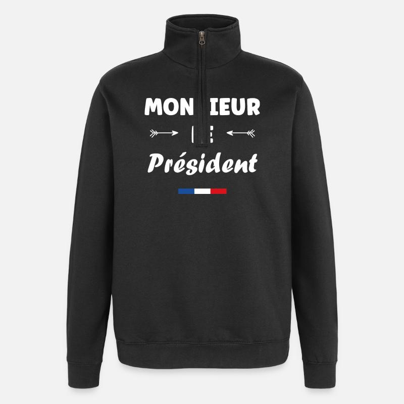 Président - Sweat à zip 1/4 - noir