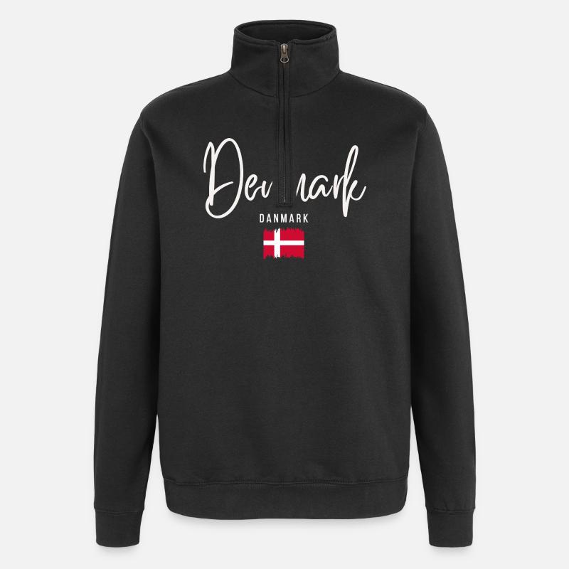 Fabriqué au Danemark, racines danoises - Sweat à zip 1/4 - noir