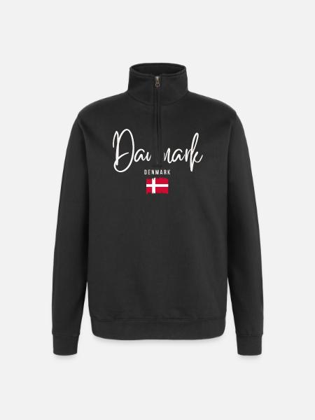 Danish roots, I love Denmark - Quarter-Zip Sweatshirt - black