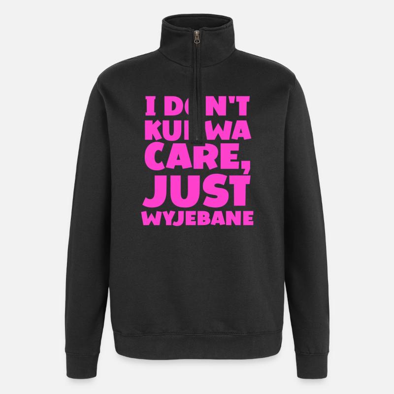 Ich kurre nicht... Sorge - Quarter-Zip-Sweatshirt - Schwarz