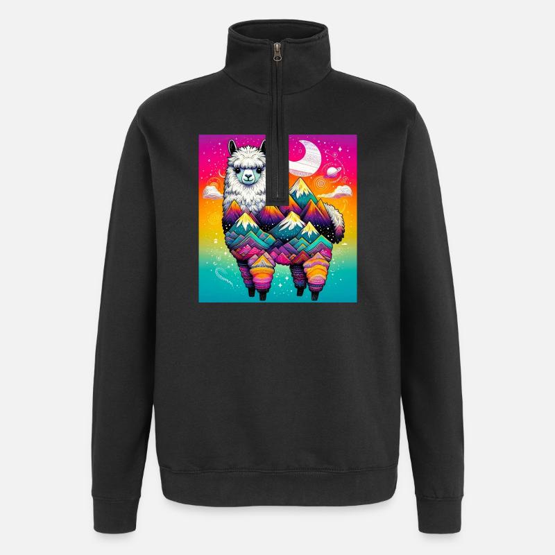 Alpaka - Quarter-Zip-Sweatshirt - Schwarz