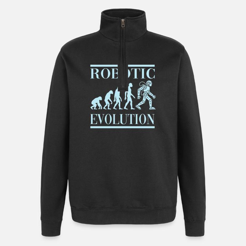 Robot Evolution Progress Human Future - Quarter-Zip Sweatshirt - black