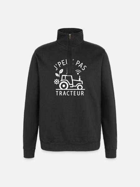 I can't I have tractor - Quarter-Zip Sweatshirt - black