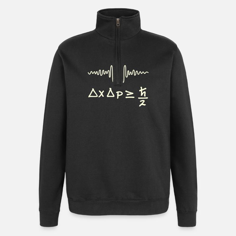 Quantenwellen und Unsicherheit - Quarter-Zip-Sweatshirt - Schwarz