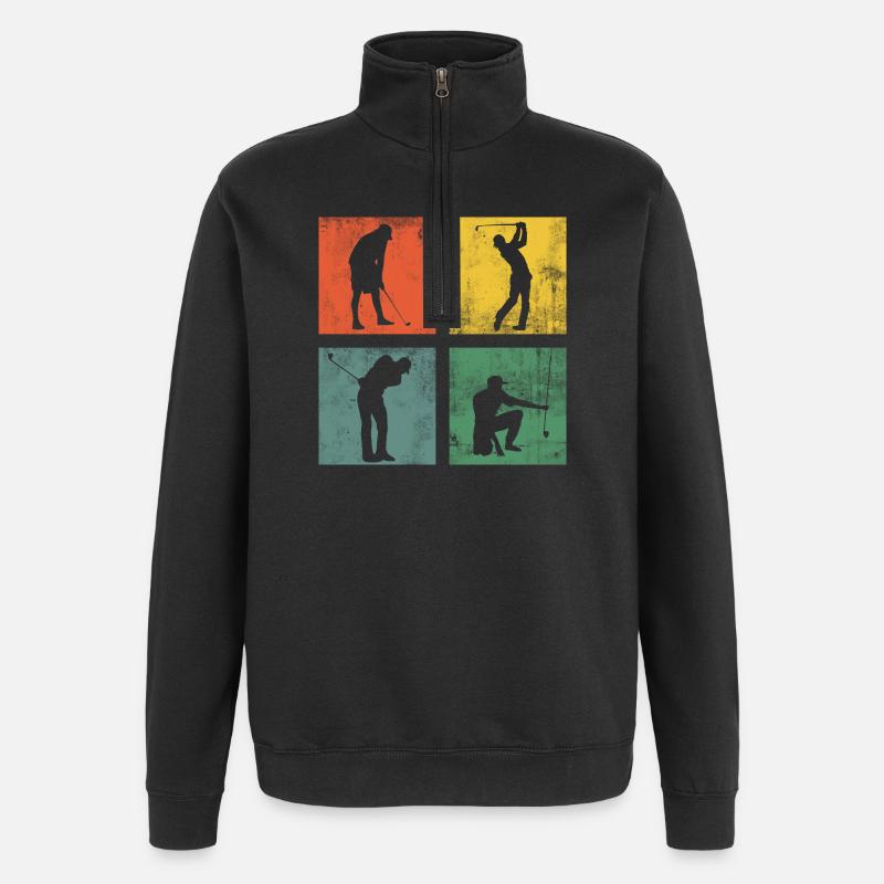 Golfeur Golf Golf Cadeau Golf - Sweat à zip 1/4 - noir
