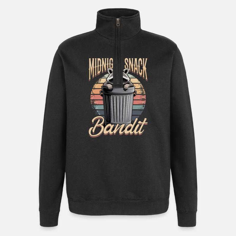 Drôle de raton laveur - Sweat à zip 1/4 - noir