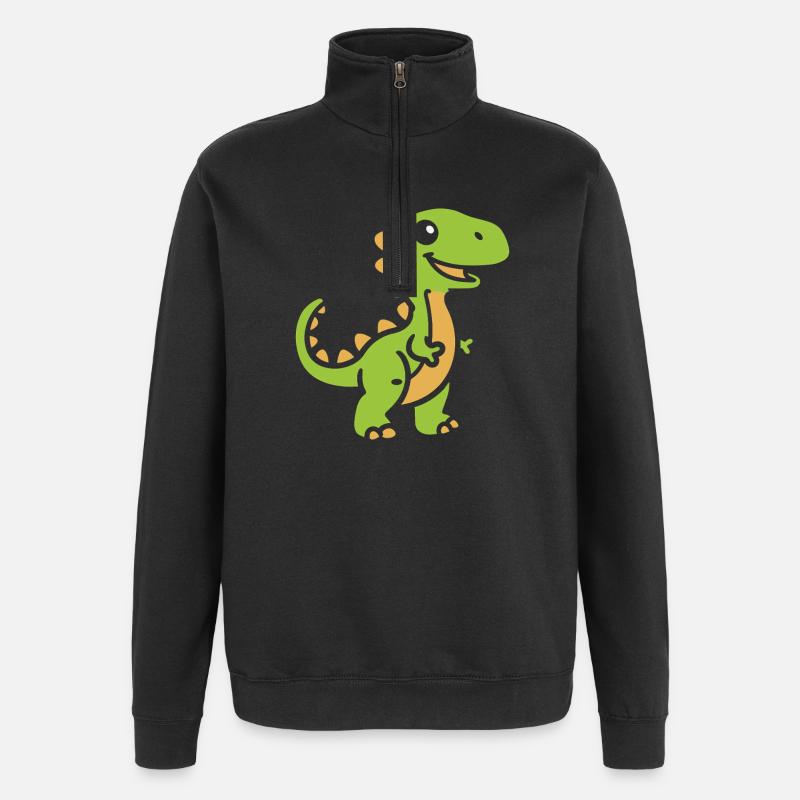 Mignon Petit dinosaure - Sweat à zip 1/4 - noir