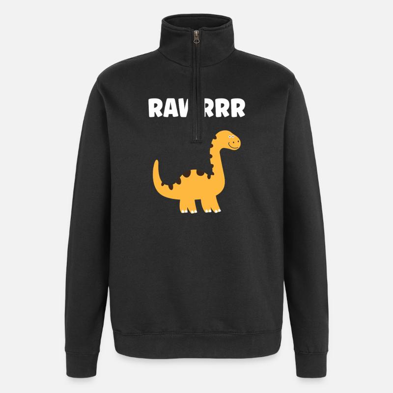 Mignon Petit dinosaure - Sweat à zip 1/4 - noir