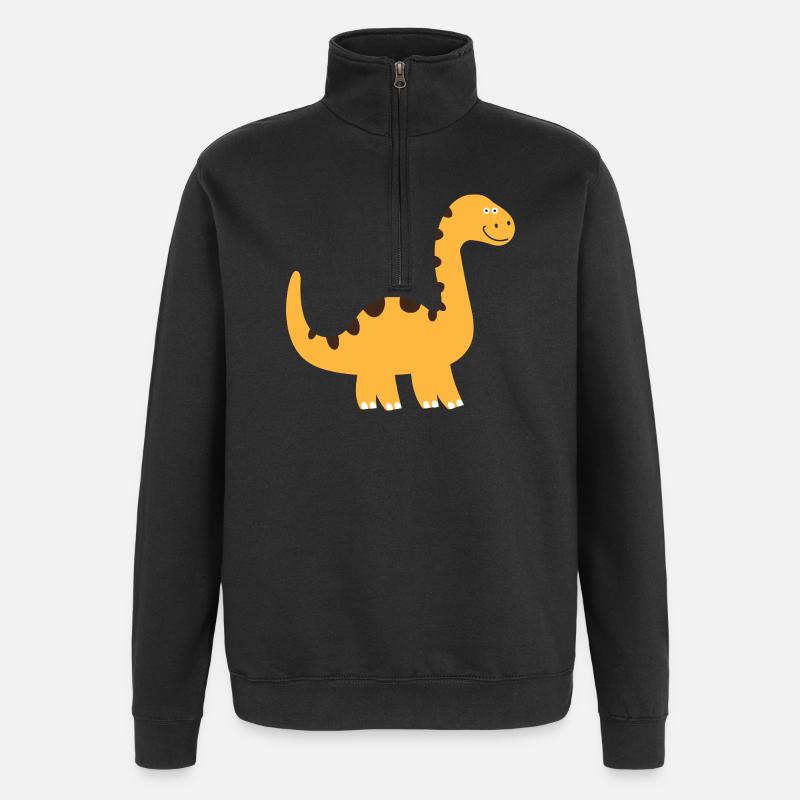 Niedlicher kleiner Dinosaurier - Quarter-Zip-Sweatshirt - Schwarz