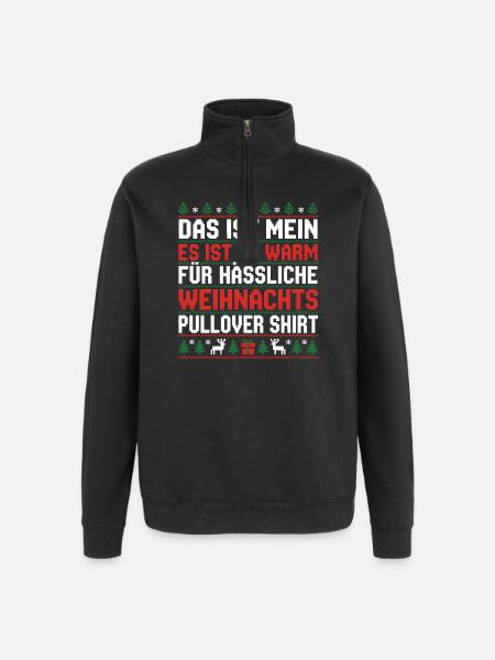 Noël - Sweat à zip 1/4 - noir