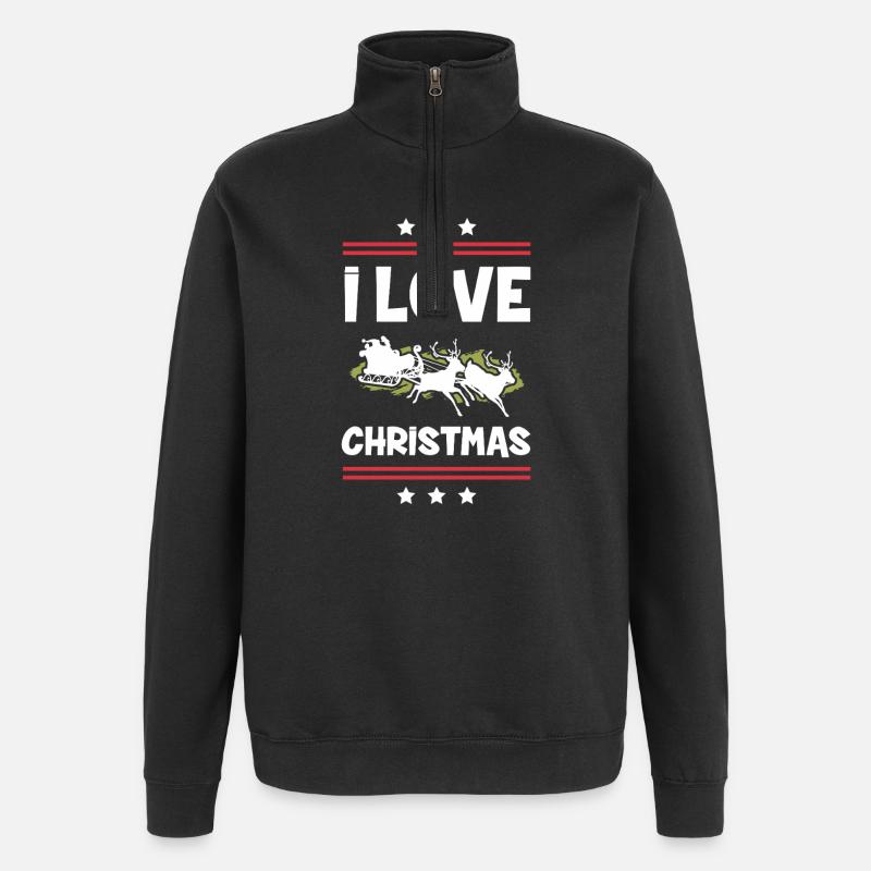 J’adore Noël - Sweat à zip 1/4 - noir