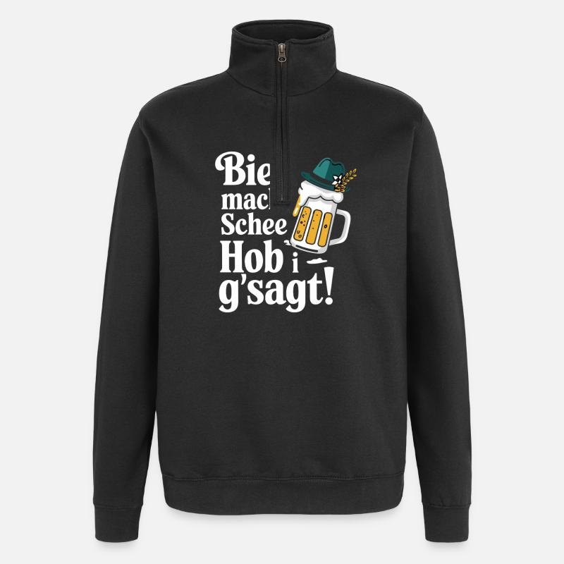 Bier macht Schee Hob i g'sagt! - Quarter-Zip-Sweatshirt - Schwarz