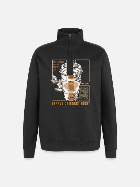 Coffee just does its job retro - Quarter-Zip Sweatshirt - black
