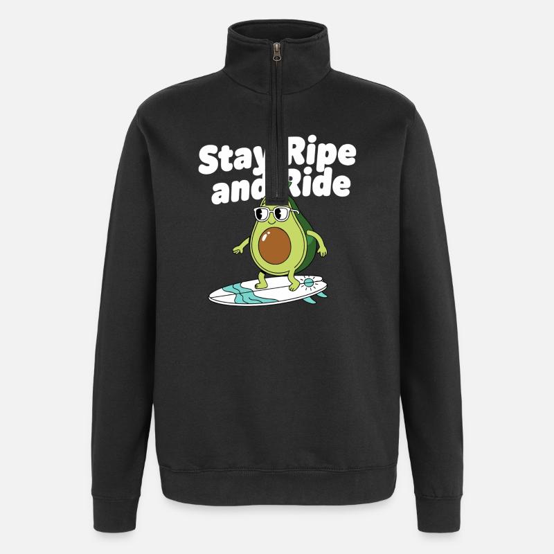 Rester mûr Surf Avocado - Sweat à zip 1/4 - noir