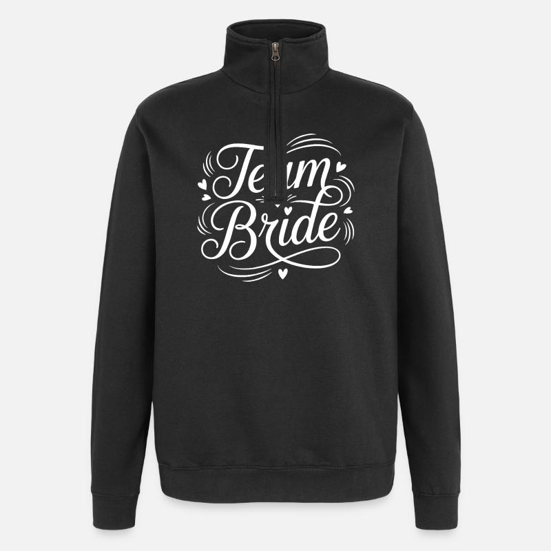 Team Bride Script Motiv - Quarter-Zip-Sweatshirt - Schwarz