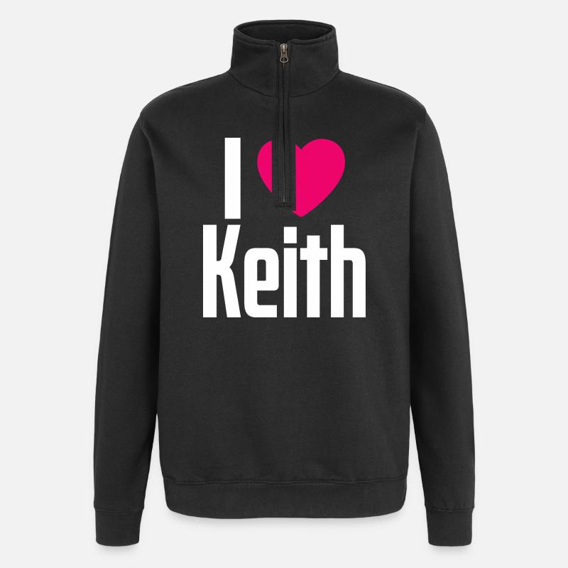 J’aime Keith Pink Heart J’aime Keith - Sweat à zip 1/4 - noir