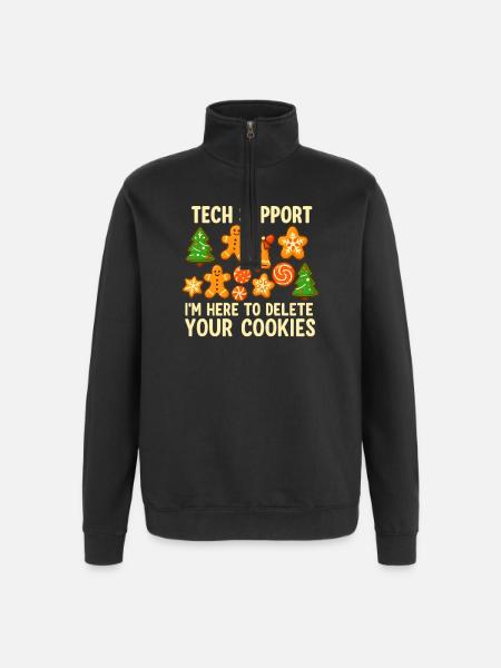 Support technique Cookie Noël Mème - Sweat à zip 1/4 - noir