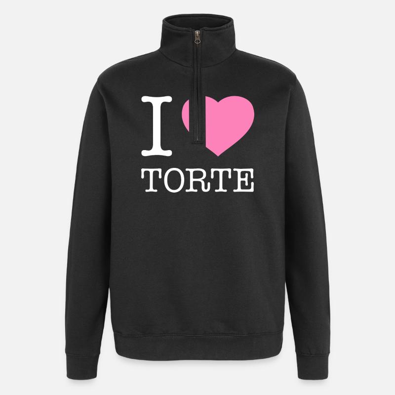 I love Torte - Quarter-Zip-Sweatshirt - Schwarz