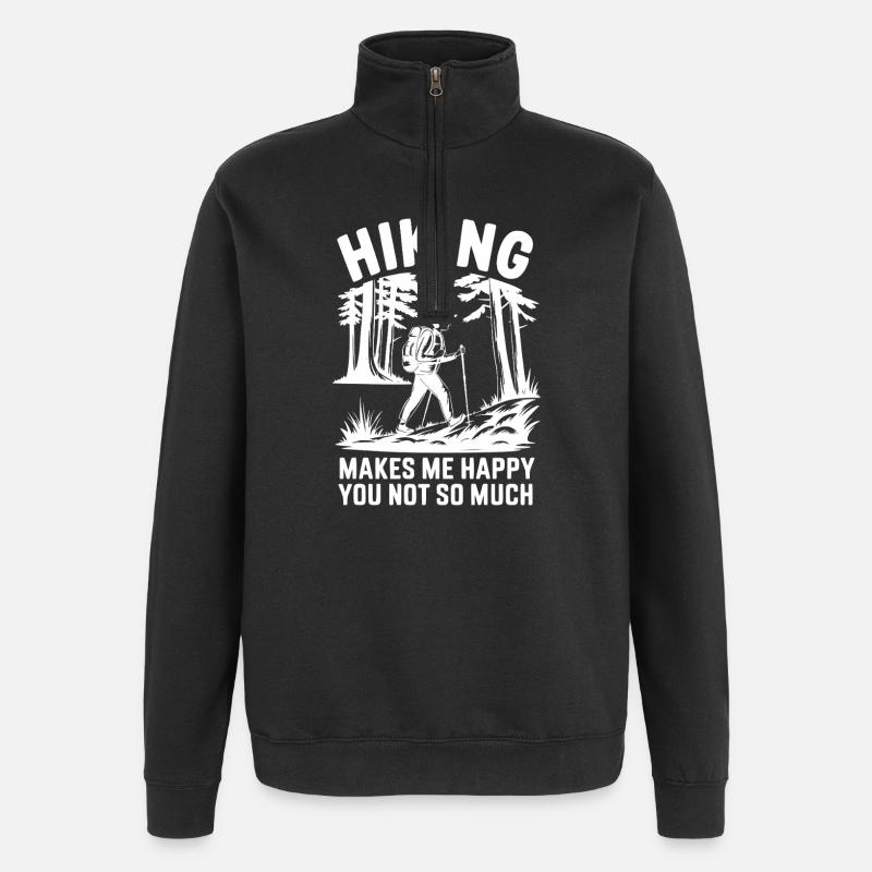 Drôle de randonnée citation randonneur - Sweat à zip 1/4 - noir