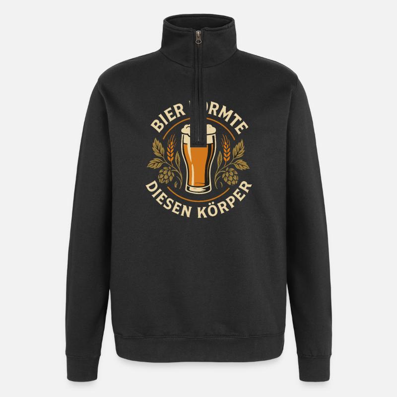 Bier formte diesen Körper - Quarter-Zip-Sweatshirt - Schwarz