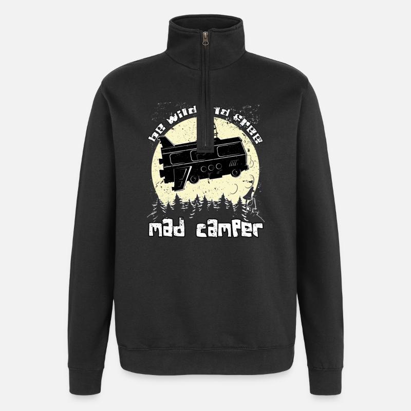 Camping - Quarter-Zip Sweatshirt - black
