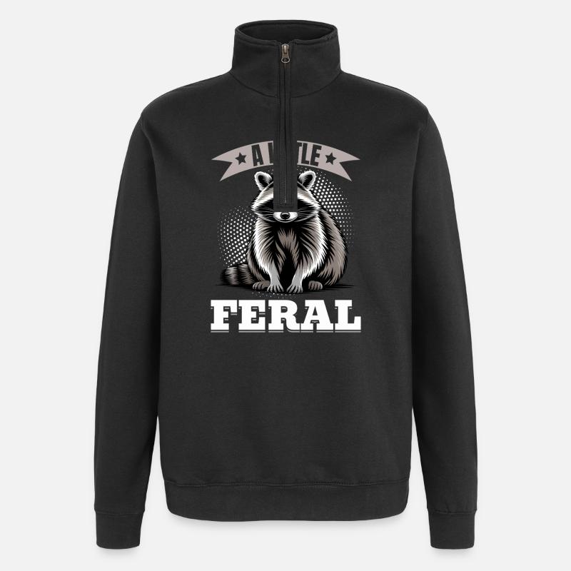 Drôle de raton laveur - Sweat à zip 1/4 - noir
