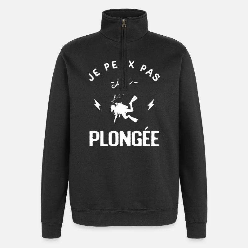 Ich kann nicht tauchen - Quarter-Zip-Sweatshirt - Schwarz