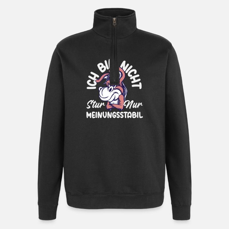 Pas têtu, juste stable dans l’opinion - Sweat à zip 1/4 - noir