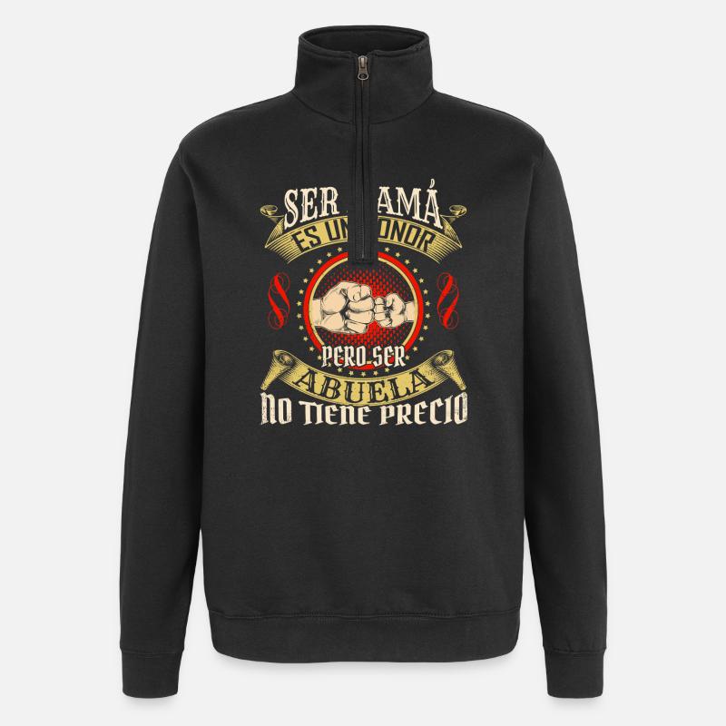 Ser mama es un honneur Abuela - Sweat à zip 1/4 - noir
