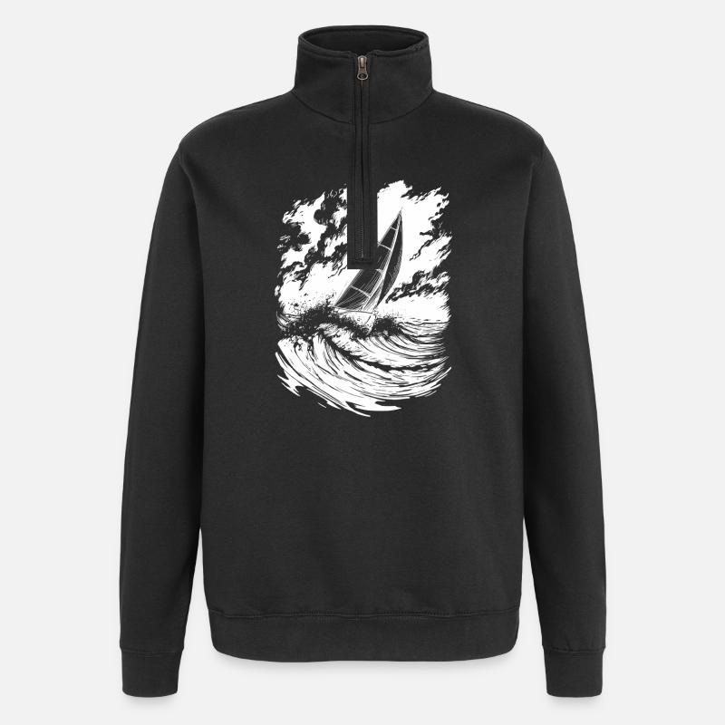 Energetic Sailing Art Sailor - Quarter-Zip Sweatshirt - black