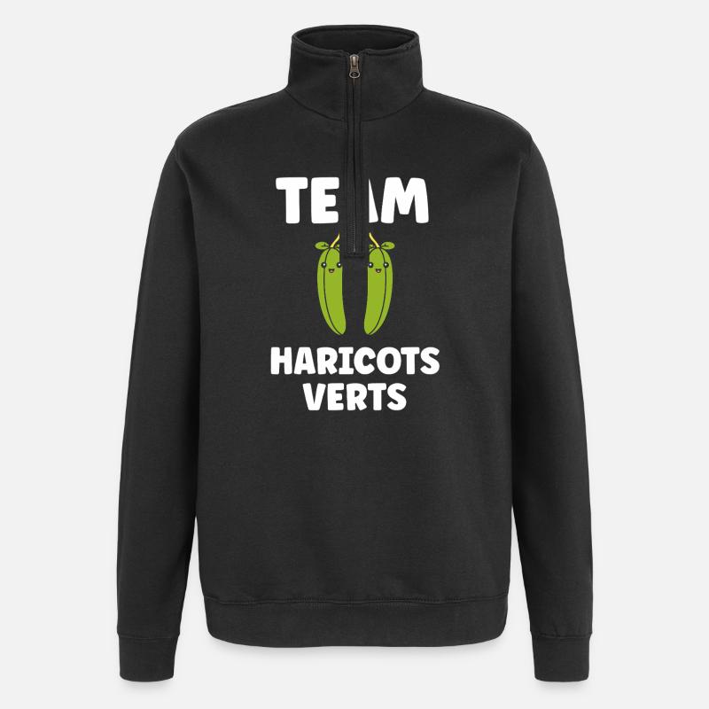 haricot vert - Sweat à zip 1/4 - noir