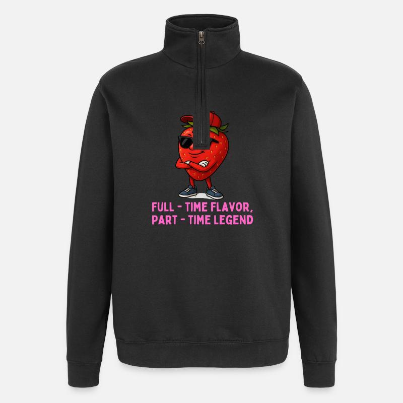 Erdbeere mit Stil Vollzeit Legende - Quarter-Zip-Sweatshirt - Schwarz