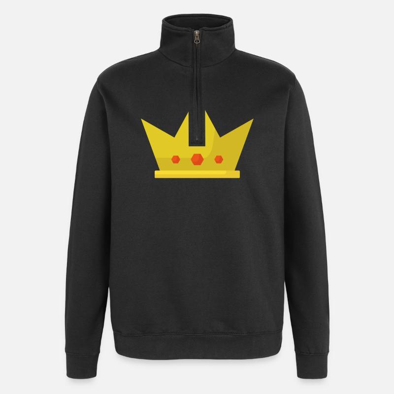 Couronne - Sweat à zip 1/4 - noir