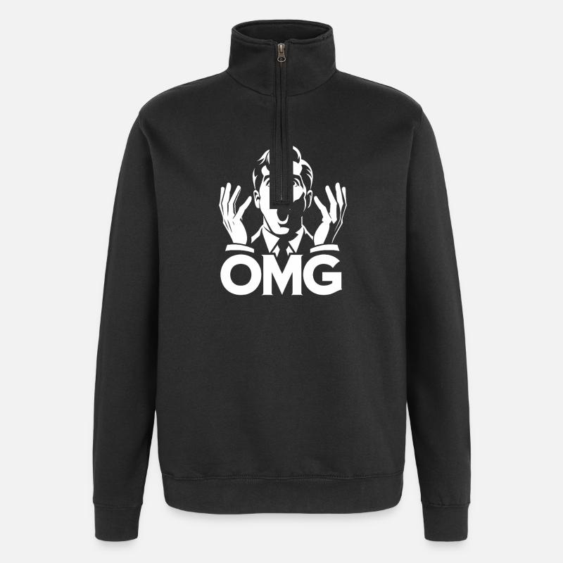 OMG Expression Pop Art - Quarter-Zip Sweatshirt - black