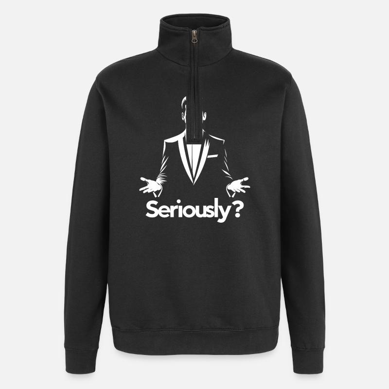 Seriously? Elegant Gala Silhouette - Quarter-Zip Sweatshirt - black