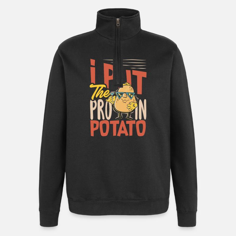 Taters Over Haters Potato - Sweat à zip 1/4 - noir