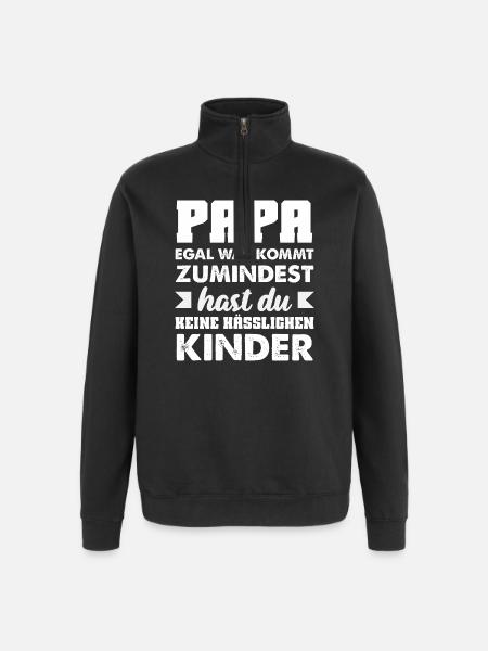 Funny Father's Day Gift Dad Beer - Quarter-Zip Sweatshirt - black